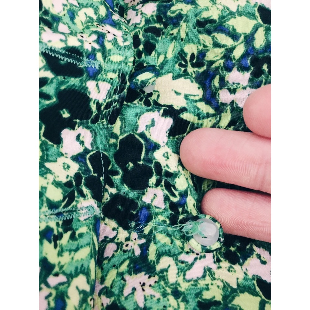 🌻 Topshop Green Meadow Floral Ruffle Button Skirt - Picture 8 of 8